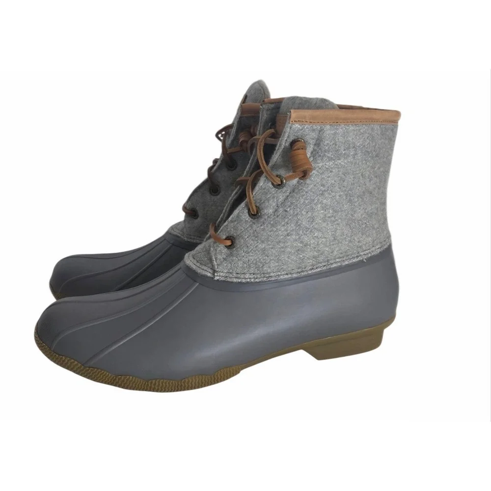 Sperry Women's Saltwater‎ Wool Rubber Grey Duck Boots Rain Boots Women's Size 11